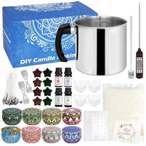 Yodeace Candle Making Kit, Candle Making Supplies, Soy Wax DIY Candle Making Kits for Adults Kids Beginners, Including 1.3L Wax Melter Soy Wax Wicks Scents Dyes Tins TM, Christmas Gifts for Women