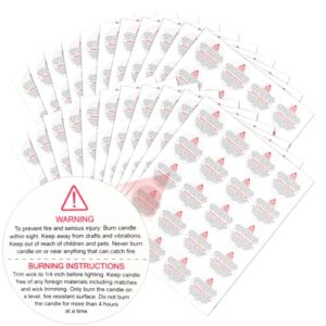 400 PCS Candle Warning Labels Stickers, 1.5 inch Round Candle Jar Container Warning Labels for Soy Wax, Waterproof Wax Melting Candle Safety Labels Sticker for Candle Making