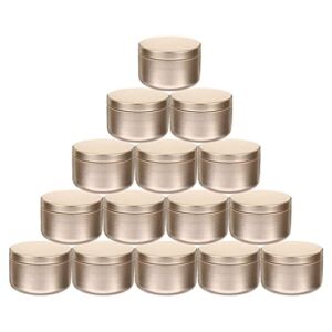 EXCEART Candle Containers 24 Pcs Aluminum Round Candle Tins Metal Candle Jars with Lids Portable Round Travel Tin Empty Storage Containers for Candle Making Candle Making Kit
