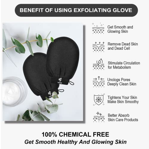 Yiclick Exfoliating Gloves 2 Pcs,Deep Exfoliating Mitt, Body Exfoliator, Exfoliating Body Scrubber for Bath Shower Exfoliation, For Dead Skin Remover, Leg Keratosis Pilaris Treatment | The Storepaperoomates Retail Market - Fast Affordable Shopping