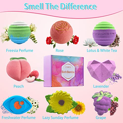 Bath Bombs for Women, 8 Natural Bath Bomb Gift Set, Bubble Bath Bombs for Kids, Shea Butter Essential Oil Fizzy Relaxing Spa- Gifts for Her Women Kids Girls, Christmas Valentines Mothers Day Birthday | The Storepaperoomates Retail Market - Fast Affordable Shopping