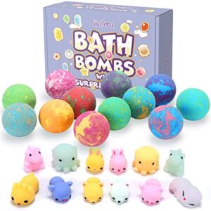 Bath Bombs for Kids with Toys Inside for Girls Boys – Lisotera 12Pcs Bulk Large Size Gift Set for Women Kids Safe Bubble Bath Fizzies Spa Fizz Balls Kit (Package May Vary)