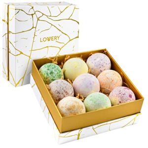 Christmas Bath Bombs Set – Deluxe Bath Bomb Gift Set with 9 Handmade Bubble Bath Bombs for Women, Shea & Coco Butter, Perfect for Spa Bath, Birthday, Wedding Gifts Idea for Her, Him, Wife, Girlfriend