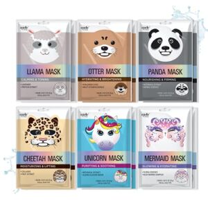 Epielle Character Sheet Masks | Animal Spa Mask | -For All Skin Types | Spa gifts for women, Spa Gift, Birthday Party Gift for her kids, Spa Day Party, Girls Night, | Skincare Party Favors, Stocking Stuffers (Assorted Character Mask-12pk)