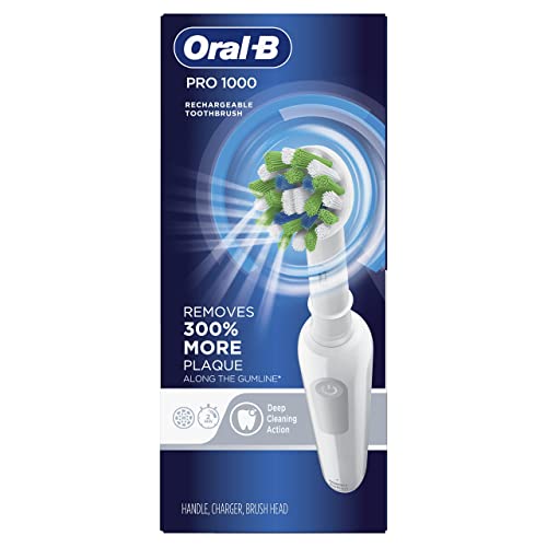 Oral-B Pro 1000 Power Rechargeable Electric Toothbrush Powered by Braun ,1 count , White (Packaging may vary) | The Storepaperoomates Retail Market - Fast Affordable Shopping