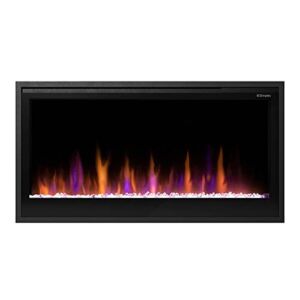 Dimplex 60 Inch Slim Built-in Linear Electric Fireplace | Shallow 4-Inch Depth with Multi-Fire Color Technology, Remote and Acrylic Crystal Ember Bed Included – Sits Flush in Most Home Frames