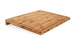Camco Bamboo Cutting Board with Counter Edge | Perfect for Vegetables, Fruits, Meats, and Cheeses | Measures 18-inches x 14-inches x 1-3/4-inches (43545) , Brown