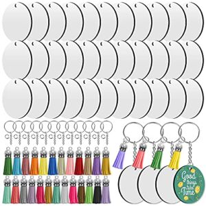 Sublimation Blanks Keychains Bulk, 200 PCS Keychains Ornament Tag Set Include 50 PCS Heat Transfer Double-Side Sublimation Blanks, Key Chains, Leather Tassels, Jump Rings for DIY Craft Making
