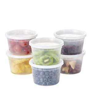 [48Set – 16oz.] Plastic Deli Food Storage Containers With Plastic Lids, Disposable togo containers for soup, Meal Prep, Slime | BPA Free | Stackable | Leakproof | Microwave | Dishwasher | Freezer Safe