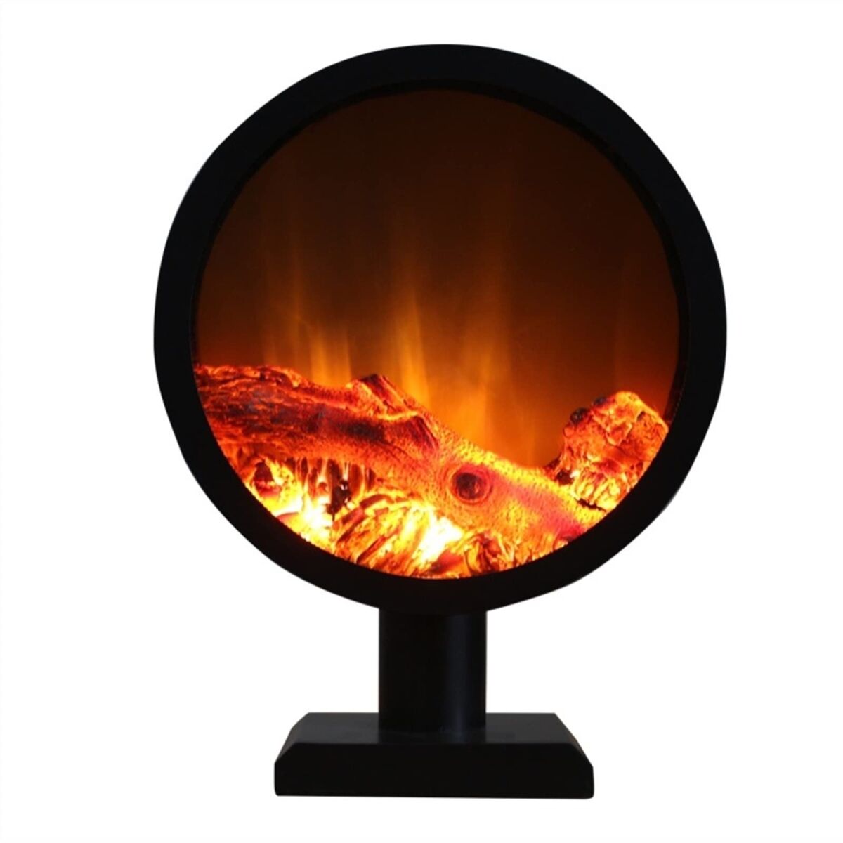 Electrical Fireplace Electric Fireplace 27.5″ Round Freestanding Fireplace with Realistic Wood Log, 3D Flame Effects, Portable Electric Fireplace for Indoor Use, Black 3D Atomization Fireplace (Size | The Storepaperoomates Retail Market - Fast Affordable Shopping