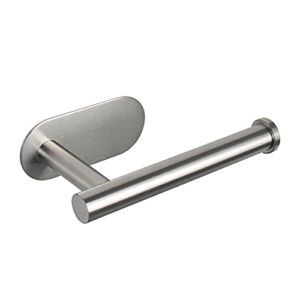 NearMoon Toilet Paper Holder Self Adhesive, Premium Thicken SUS304 Stainless Steel Rustproof Adhesive Toilet Roll Holder no Drilling for Bathroom, Kitchen, Washroom (1 Pack, Brushed Nickel)