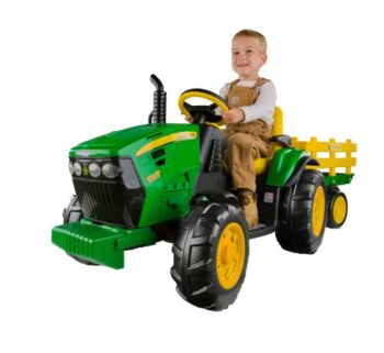 Peg Perego John Deere Ground Force Tractor with Trailer | The Storepaperoomates Retail Market - Fast Affordable Shopping