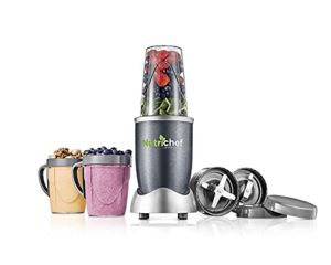 Personal Electric Single Serve Blender – 600W Professional Kitchen Countertop Mini Blender-for Shakes and Smoothies w/ Pulse Blend, Convenient Lid-Cover, Portable 10 & 20 Oz Cups – NutriChef NCBL60