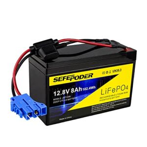 SEFEPODER Replacement Battery for Peg Perego 12 Volt Battery, 12V 8Ah Lifepo4 Lithium Ion Rechargeable Battery, Built-in 10A BMS