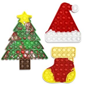 Jofan 3 Pack Christmas Fidget Sensory Pop Toys Packs for Kids Girls Boys Toddlers Christmas Stocking Stuffers Party Favors Gifts Stress Relief