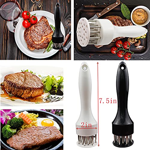Meat Tenderizer Tool with Ultra Sharp Stainless Steel Needle Blades 2 Pack Meat Tenderizer Tool Profession Kitchen Gadgets Jacquard for Tenderizing and Cooking BBQ, Marinade, Steak, Beef, and Poultry | The Storepaperoomates Retail Market - Fast Affordable Shopping