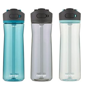Contigo Ashland 2.0 Water Bottle with AUTOSPOUT Lid | Tritan Water Bottle, 24 oz., 3-Pack, Juniper & Sake & Bubble Tea