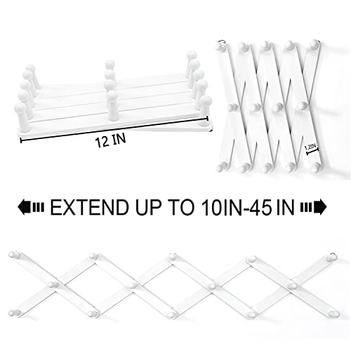 BSFHH Wooden Wall Hanger Expandable Coat Rack Accordion Design 14 Peg Hooks for Hanging Storage Clothes, Hats,Caps,Scarves,Purses,Mug,Towels,Umbrella,Accessories,Mugs,X Shape | The Storepaperoomates Retail Market - Fast Affordable Shopping