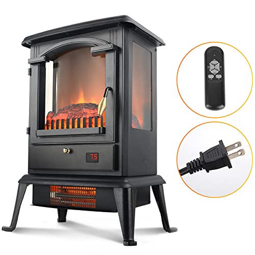 Selectric Electric Fireplace Heater with Remote,22.4″ Freestanding Portable Infrared Fireplace Heater Stove with 3-Sides Realistic Flame for Indoor Use, Overheating and Tip-Over Safety,1000W/1500W | The Storepaperoomates Retail Market - Fast Affordable Shopping