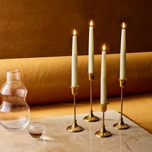 Flickering Flameless Taper Candles – 9 Inch, 4 Pack, Real Wax, Remote Control, Timer & Batteries Included, Realistic 3D Flame with Black Infinity Wick, Tapered Candlesticks for Wedding or Home Decor