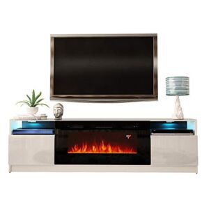 York 02 Electric Fireplace Modern 79″ TV Stand