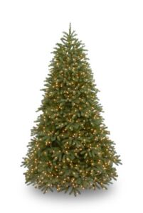 National Tree Company ‘Feel Real’ Pre-lit Artificial Christmas Tree | Includes Pre-strung White Lights and Stand | Jersey Fraser Fir Medium – 7.5 ft