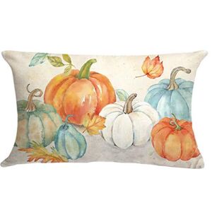GTEXT Fall Throw Pillow Cover Fall Pumpkins Cuhion Cover Autumn Farm Decor 20×12 inch Outdoor Pillow Cushion,Sofa Fall Pillow Cover