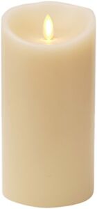 Luminara Flameless Candle: Vanilla Scented Moving Flame Candle with Timer (7″ Ivory)