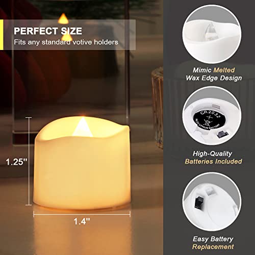Homemory Tea Lights with Timer, Built-in 6 Hours Timer, Flameless Candles with Timer, Flickering Tea Lights Candles Battery Operated, Pack of 12, Dia 1-2/5‘’ x H 1-1/4” (no Remote) | The Storepaperoomates Retail Market - Fast Affordable Shopping