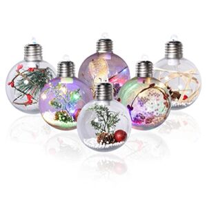 Christmas Ball Ornaments LED Lights for Tree Decoration, Xmas Battery Powered Hanging Spherical Bulbs for Festival Party Holiday