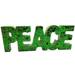 Ashland Green Sequined Peace Decorative Plaque Sign