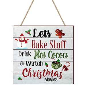 Christmas Hanging Wooden Sign Christmas Coffee Wall Decor Wood Christmas Tree Ornament Candy Door Sign Xmas Hanging Wood Sign for Christmas Holiday Kitchen Home Coffee Party Decoration (Wood)