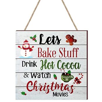Christmas Hanging Wooden Sign Christmas Coffee Wall Decor Wood Christmas Tree Ornament Candy Door Sign Xmas Hanging Wood Sign for Christmas Holiday Kitchen Home Coffee Party Decoration (Wood) | The Storepaperoomates Retail Market - Fast Affordable Shopping