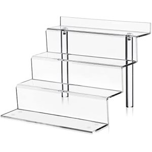 Clear Acrylic Display Riser Shelf for Funko Pops & Toys Figures, Champagne Wall, Cupcake Stand for Shot Glasses, Perfume & Cologne Organizer Holder, Crystals Collectibles Decoration on Tabletop 9 in