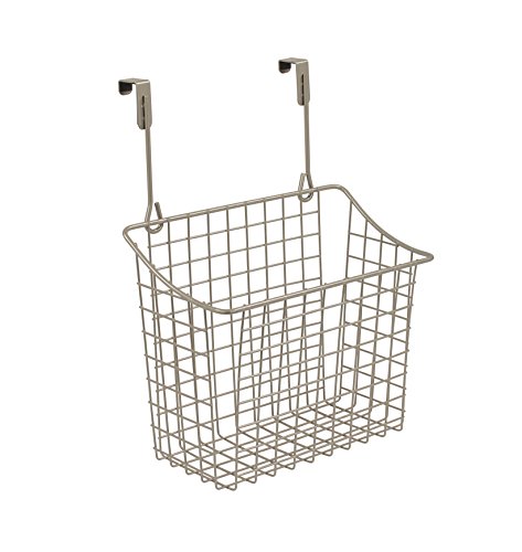 Spectrum Grid Over the Cabinet Wire Storage Basket Large (Satin Nickel Powder Coat) – Organizer for Bathroom, Kitchen, Under Sink, Pantry, Hair Tools, & More | The Storepaperoomates Retail Market - Fast Affordable Shopping
