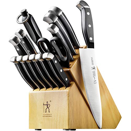 HENCKELS Premium Quality 15-Piece Knife Set with Block, Razor-Sharp, German Engineered Knife Informed by over 100 Years of Masterful Knife Making, Lightweight and Strong, Dishwasher Safe | The Storepaperoomates Retail Market - Fast Affordable Shopping