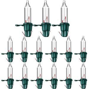 500 Pieces Christmas Replacement Bulbs Christmas Mini Light Bulbs 2.5 V 0.425 Watt 0.17 Ampere Replacement Mini Bulbs for String Lights Outdoor Decorations Supplies (Green Base Warm White Bulb)