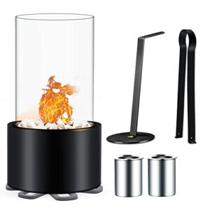 OUBRTS Tabletop Fire Pit, Mini fire Pit, Indoor fire Pit Tabletop, Personal Fireplace, Tabletop Fireplace, Table top fire Pit Bowl Use Iso-Isopropyl Alcohol and Ethanol as Fuel (Black)