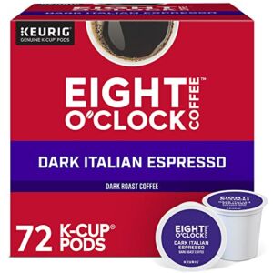 Eight O’Clock Coffee Dark Italian Roast, Keurig Single Serve K-Cup Pods, Dark Roast, 12 Count