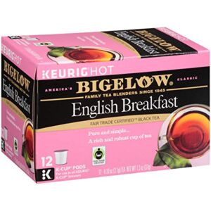 Bigelow English Breakfast Keurig K-Cup Pods Black Tea, Caffeinated, 12 Count (Pack of 6), 72 Total K-Cup Pods