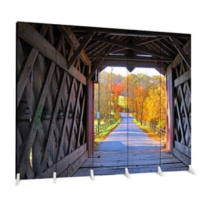 5 Panels Screen Room Divider Ashland Covered Bridge Yorklyn Delaware Folding Canvas Screen Privacy Partition Indoor Separator Freestanding Protective Wall Divider