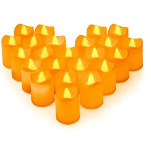 Litake Flameless Candles, Yellow Led Candles, Flickering Flameless Votive Candles, Battery Operated Led Tea Lights, Electric Fake Candles for Birthday Wedding Party Festival Christmas Decor (24 Packs)