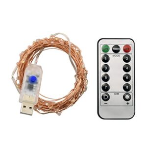 Karlling USB Powered Dimmable Waterproof 33ft LED String Lights Fairy Starry Decorative Lights For Patio,Wedding,Parties,Gate,Yard,Holiday Decorations With Remote Controller and Timer(White)