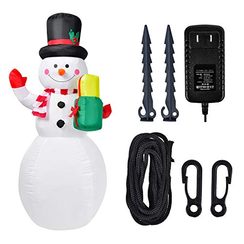 DearHouse 5 FT Inflatable Christmas Snowman with Gift Bag, Rotating Led Lights Xmas Holiday Blow Up Family Party Decoration Yard Lawn Favors Indoor Outdoor Inflatables | The Storepaperoomates Retail Market - Fast Affordable Shopping