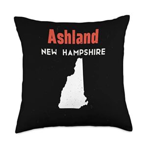 USA State America American Tourist Travel New Hampshire USA State America Travel Ashland Throw Pillow, 18×18, Multicolor