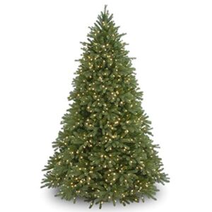 National Tree Company ‘Feel Real’ Pre-lit Artificial Christmas Tree | Includes Pre-strung White Lights and Stand | Jersey Fraser Fir Medium – 9 ft
