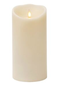 Liown Moving Flame Candle: LED Battery Operated Powered Remote Ready Flameless Candles with Timer (7″ Ivory)