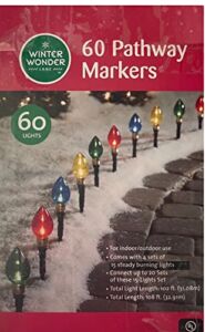 Winter Wonder Lane Multi-Color Light Bulb Pathway Markers, 11 Inch (2.76 Inch Bulb), 20 Pack Pack of 3
