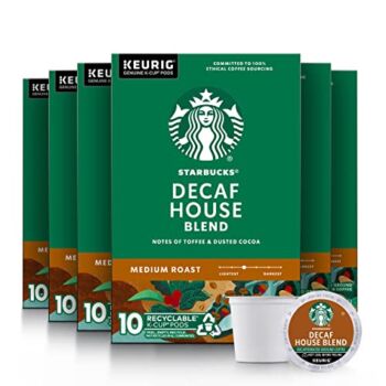 Starbucks K-Cup Coffee Pods—Medium Roast Coffee—Decaf House Blend for Keurig Brewers—100% Arabica—6 boxes (60 pods total) | The Storepaperoomates Retail Market - Fast Affordable Shopping