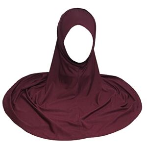 AMAL Muslim Hijab MAXI Amira Islamic Scarf For Women Cotton USA Collors (Burgundy)
